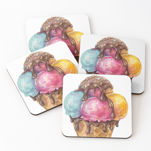 Item preview, Ice Cream Cone Chocolate Drip Colorful Dessert Aesthetic Art designed and sold by AlisaArtDecor.