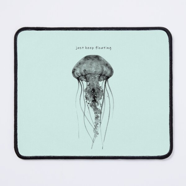 Item preview, Minimalist Zen Jellyfish Just Keep Floating Art designed and sold by NEOCHRONOS.