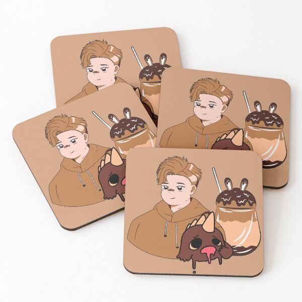 Item preview, Anime Boy in Brown Hoodie with Rabbit Milkshake and Melting Monster designed and sold by Kanniax.