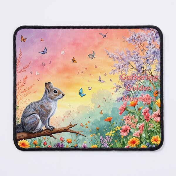 Item preview, Enchanted Squirrel in Wildflower Sunset Meadow designed and sold by mythographiaart.