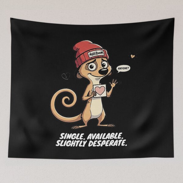 Item preview, Funny Single Meerkat Retro 90s Cartoon Desperate Love designed and sold by mAXiBoOM.
