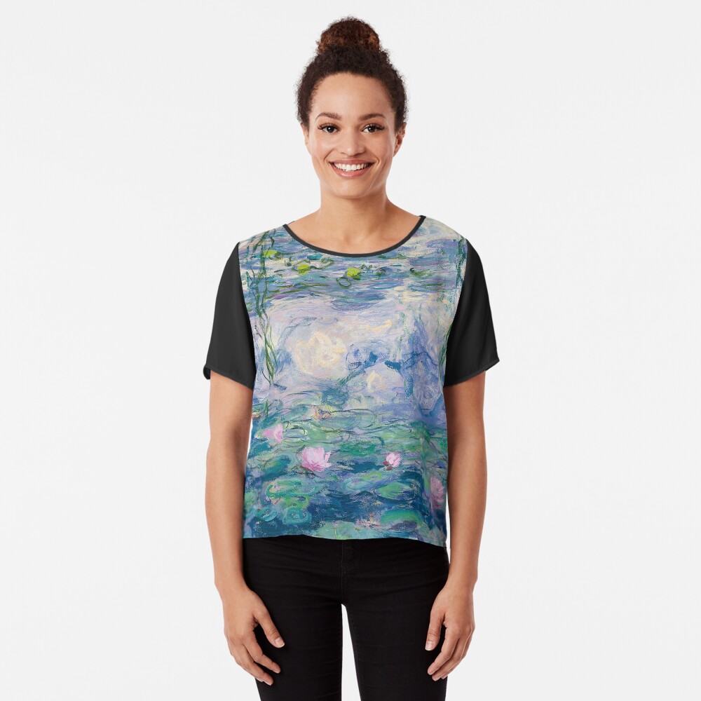 Water Lilies Claude Monet Fine Art Chiffon Top