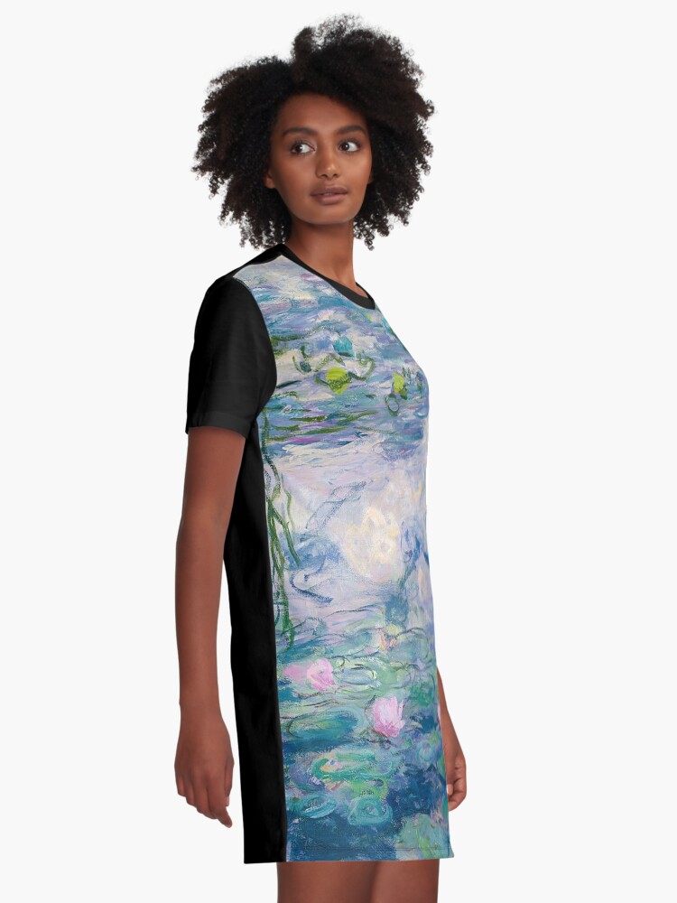 Alternate view of Water Lilies Claude Monet Fine Art Graphic T-Shirt Dress