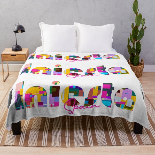 Item preview, Iniesta, Spain, Vibrant Abstract City Typography Art designed and sold by Wanderful-roads.