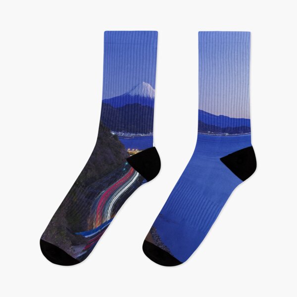 Item preview, Mount Fuji at Blue Hour with Light Trails from Satta-Toge Pass, Shizuoka, Japan designed and sold by Pix4Japan.
