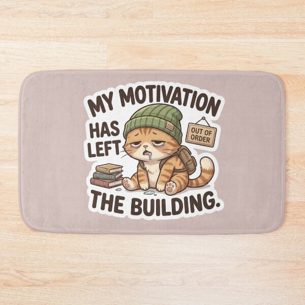 Item preview,  My Motivation Has Left the Building Funny Cat Meme Design designed and sold by Serene Whiskers.