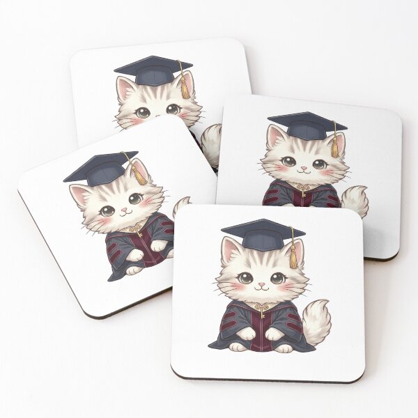 Item preview, Cute Graduation Cat Sticker Kawaii Graduate Kitty Gift designed and sold by Serene Whiskers.