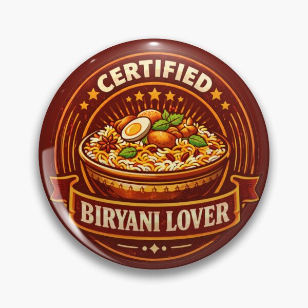 Item preview, Certified Biryani Lover | Vintage Badge Indian Food Design | Funny Biryani Lover Gift Idea designed and sold by Globalcitytees.