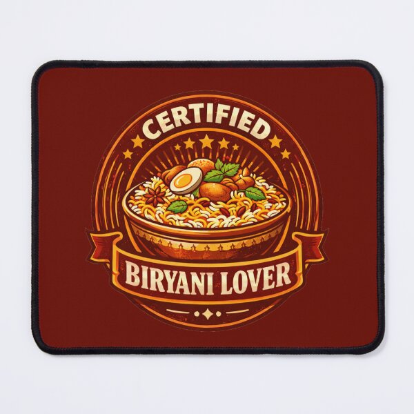 Item preview, Certified Biryani Lover | Vintage Badge Indian Food Design | Funny Biryani Lover Gift Idea designed and sold by Globalcitytees.