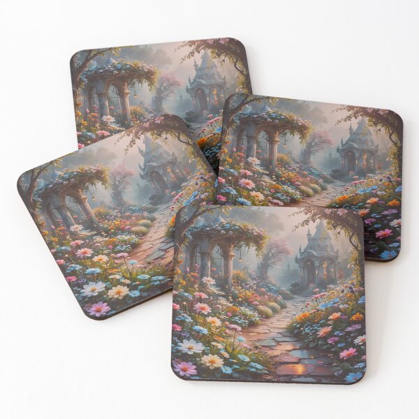 Item preview, Enchanted Garden Path Art Print – Fantasy Cottagecore Floral Landscape Illustration designed and sold by BeautifulVirtues.
