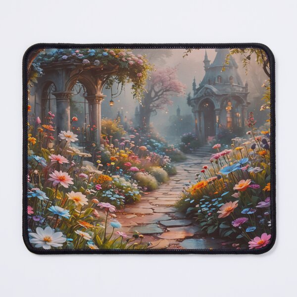 Item preview, Enchanted Garden Path Art Print – Fantasy Cottagecore Floral Landscape Illustration designed and sold by BeautifulVirtues.