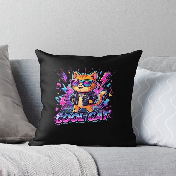 Item preview, Cool Cat 80s Retro Neon Sunglasses Cute Cat Lover T-Shirt designed and sold by Egyptian king ⭐⭐⭐⭐⭐.