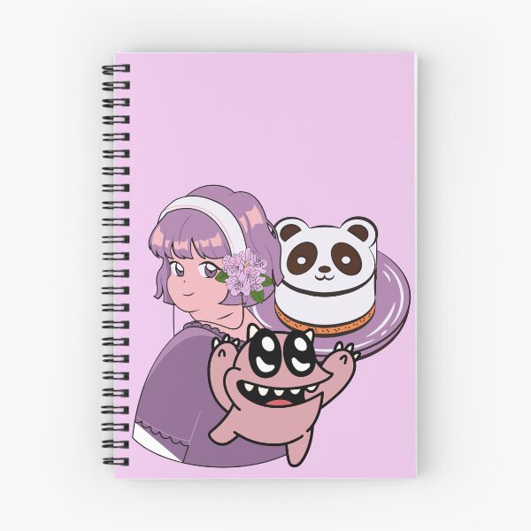 Item preview, Lavender Anime Girl with Panda Cake and Big Eyed Monster designed and sold by Kanniax.