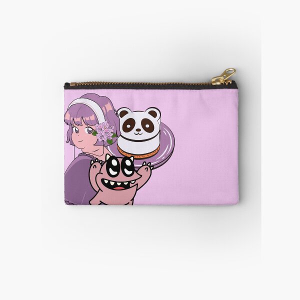 Item preview, Lavender Anime Girl with Panda Cake and Big Eyed Monster designed and sold by Kanniax.
