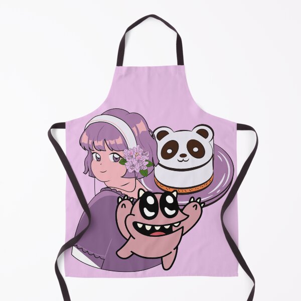 Item preview, Lavender Anime Girl with Panda Cake and Big Eyed Monster designed and sold by Kanniax.