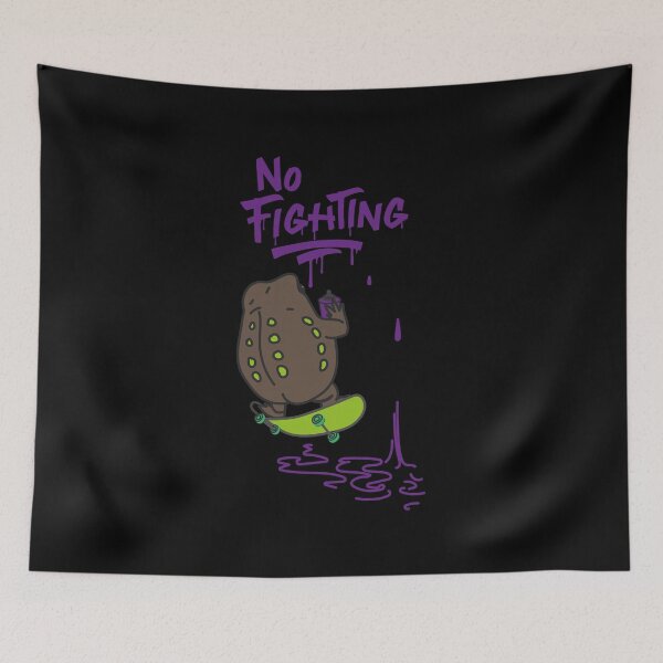Item preview, No Fighting Skater Toad Graffiti  Funny Street Art designed and sold by SKETCHYANDGRAPHIC.
