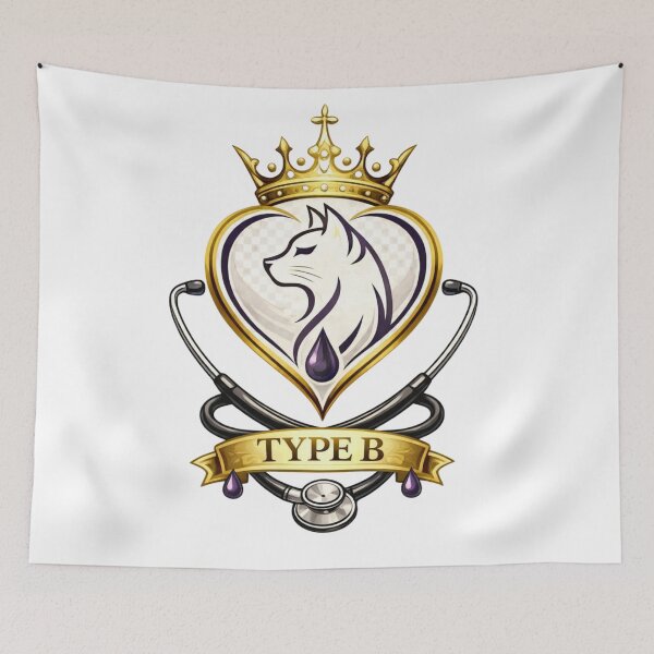Item preview, Cat Blood Type B = Elegant Veterinary Crown Desing designed and sold by Indefix.