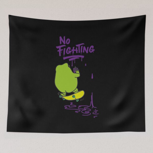Item preview, No Fighting Skater Frog Graffiti Funny Street Art designed and sold by SKETCHYANDGRAPHIC.