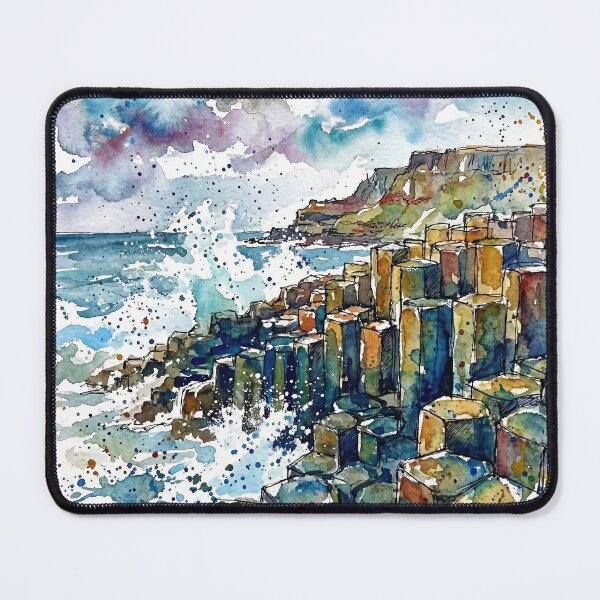 Item preview, Giant’s Causeway Ink & Watercolour Art Print designed and sold by Printpix.