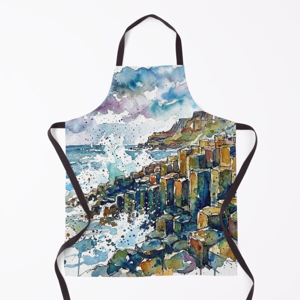 Item preview, Giant’s Causeway Ink & Watercolour Art Print designed and sold by Printpix.