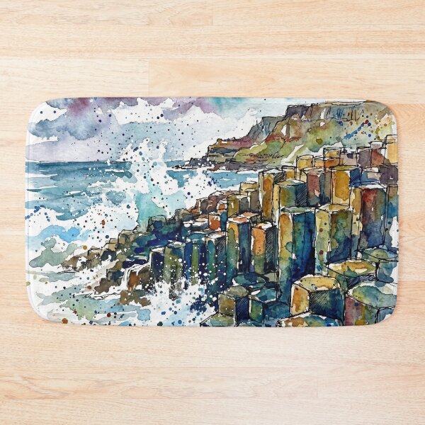 Item preview, Giant’s Causeway Ink & Watercolour Art Print designed and sold by Printpix.