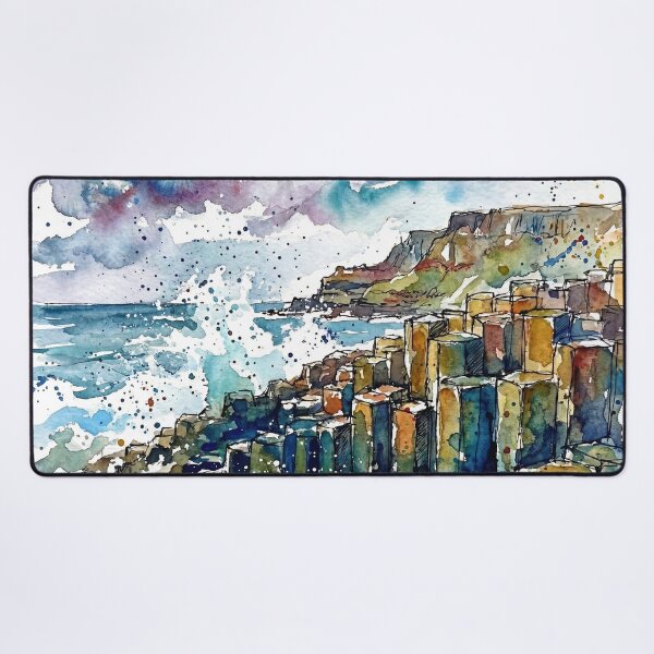 Item preview, Giant’s Causeway Ink & Watercolour Art Print designed and sold by Printpix.