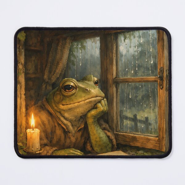 Item preview, The Rainy Window - Cottagecore Frog designed and sold by bapupa.