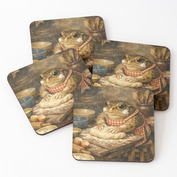 Item preview, Toad's Baking Mess - Cottagecore Frog designed and sold by bapupa.