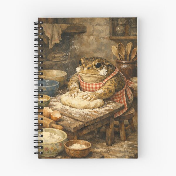 Item preview, Toad's Baking Mess - Cottagecore Frog designed and sold by bapupa.