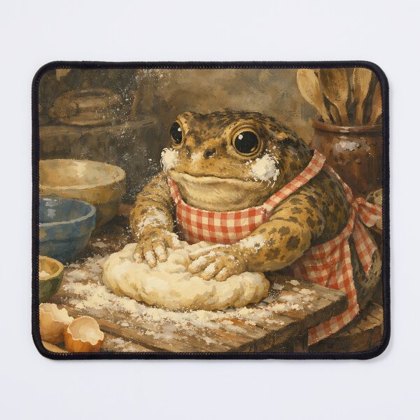 Item preview, Toad's Baking Mess - Cottagecore Frog designed and sold by bapupa.