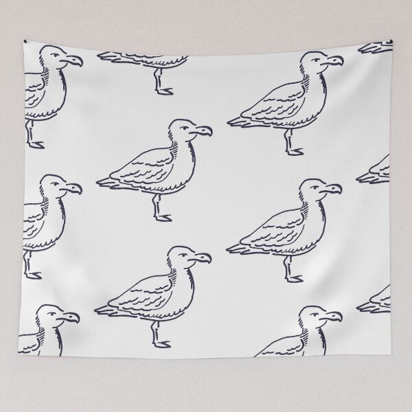 Item preview, Hand Drawn Seagull Coastal Sketch Illustration designed and sold by missbobbit.