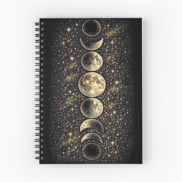Item preview, Golden Moon Phases Celestial Night Sky designed and sold by SasmitaStudioCo.