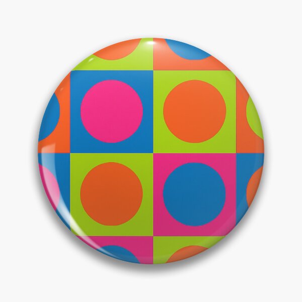 Item preview, 60s Mod Pop Art – Vibrant Neon Rainbow Circles & Squares designed and sold by Ela Art Space .