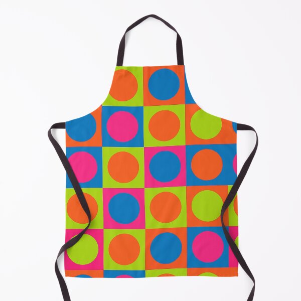 Item preview, 60s Mod Pop Art – Vibrant Neon Rainbow Circles & Squares designed and sold by Ela Art Space .
