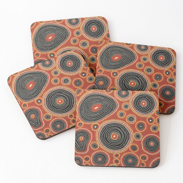 Item preview, Aboriginal Inspired Dot Art - Black Circles Pattern designed and sold by GrinGalore.