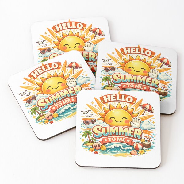 Item preview, Hello Summer – Cute Sunshine & Beach Cartoon Illustration designed and sold by MyTutina.