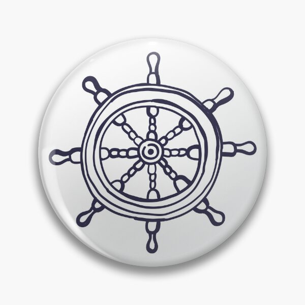 Item preview, Hand Drawn Steering Wheel Maritime Sketch Illustration designed and sold by missbobbit.
