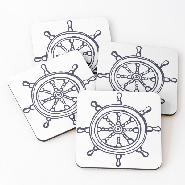 Item preview, Hand Drawn Steering Wheel Maritime Sketch Illustration designed and sold by missbobbit.