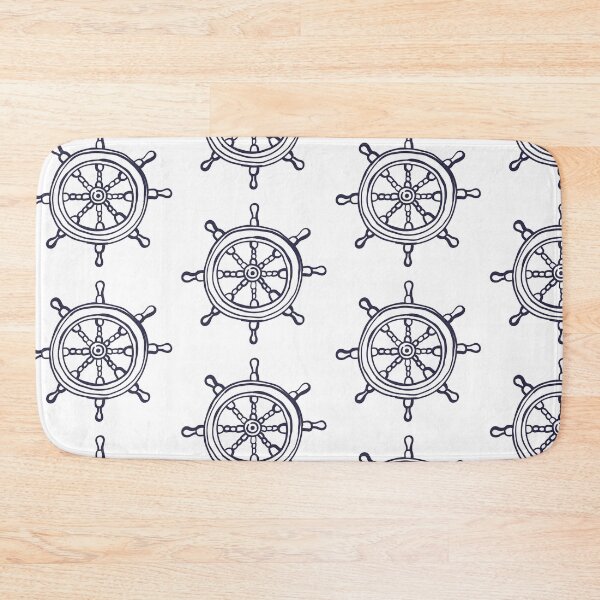 Item preview, Hand Drawn Steering Wheel Maritime Sketch Illustration designed and sold by missbobbit.