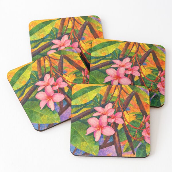Item preview, 3 Plumeria Flowers, Papercut Collage Childrens Book Illustration, designed and sold by SWSandraWechner.