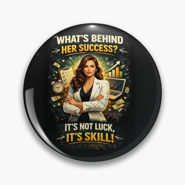 Item preview, What’s Behind Her Success? It’s Not Luck, It’s Skill – Women Empowerment designed and sold by TrendForgePrints.
