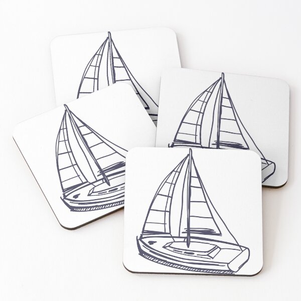 Item preview, Ilustración de boceto náutico de yate dibujado a mano designed and sold by missbobbit.
