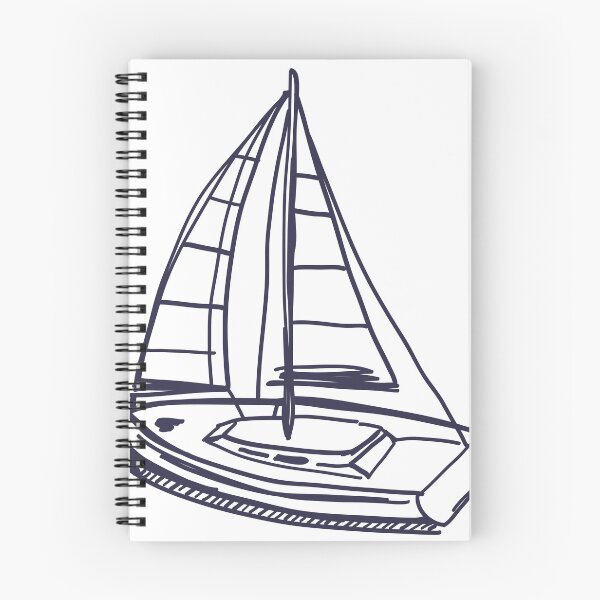 Aperçu de l'œuvre Illustration de croquis nautique de yacht dessinée à la main créée et vendue par missbobbit.