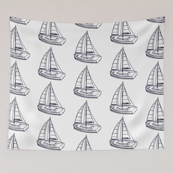 Item preview, Ilustración de boceto náutico de yate dibujado a mano designed and sold by missbobbit.