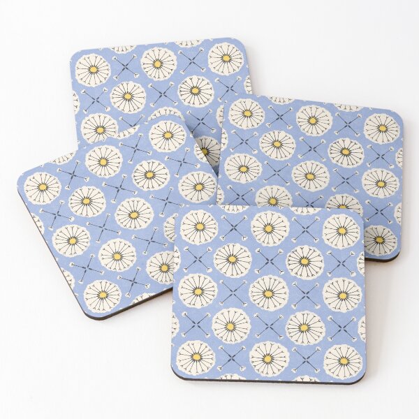 Item preview, Retro Dandelion Puffball Pattern on Periwinkle Blue designed and sold by Itouchedabee.