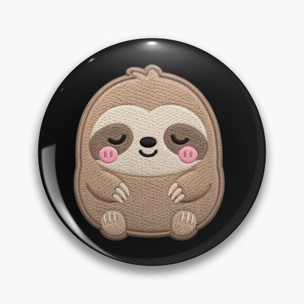 Item preview, Super Cute Kawaii Sloth Embroidery Patch Style | Chibi Pastel Brown Sloth Aesthetic | Cute Animal Design designed and sold by ColorSplash123.