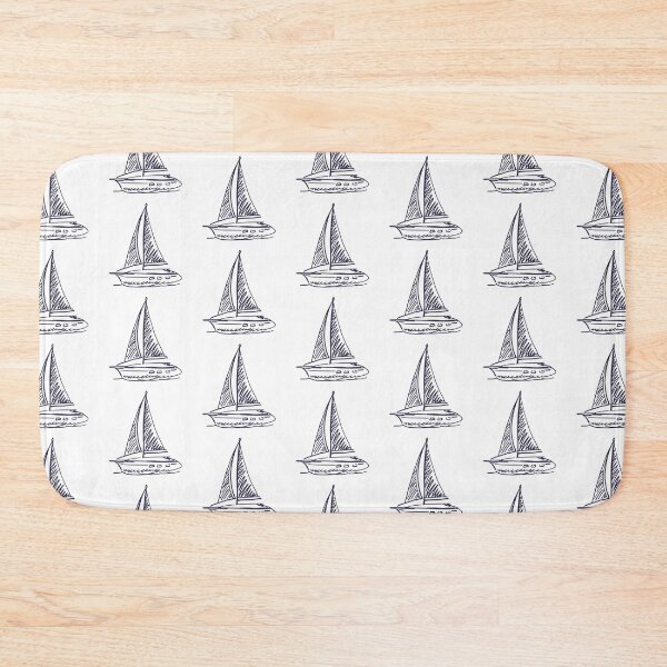 Item preview, Hand Drawn Yacht Luxury Nautical Sketch Illustration designed and sold by missbobbit.