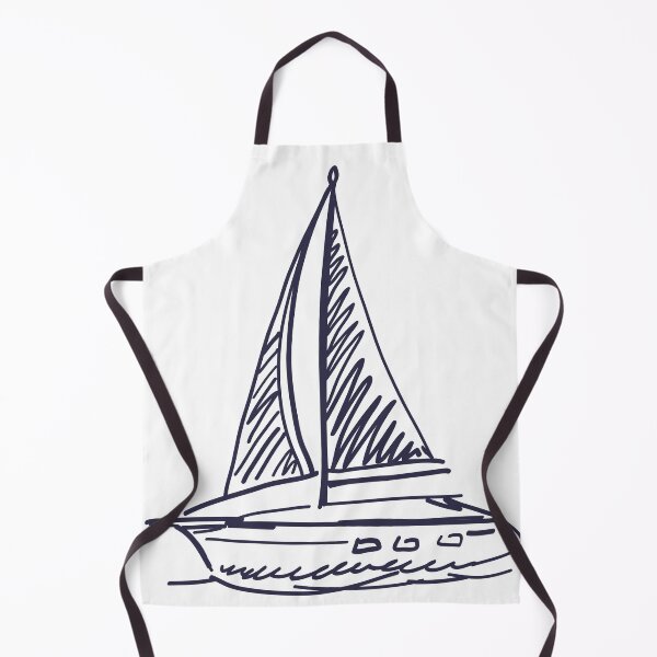 Item preview, Ilustración de boceto náutico de lujo de un yate dibujado a mano designed and sold by missbobbit.