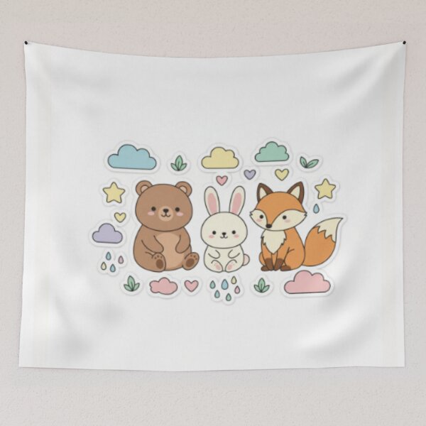 Item preview, Bonito adhesivo de pared con animales en tonos pastel designed and sold by Design-AS7.