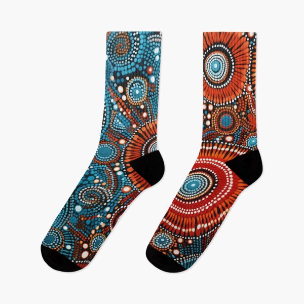Item preview, Aboriginal Inspired Dot Art - Water Lava Flowers Pattern designed and sold by GrinGalore.